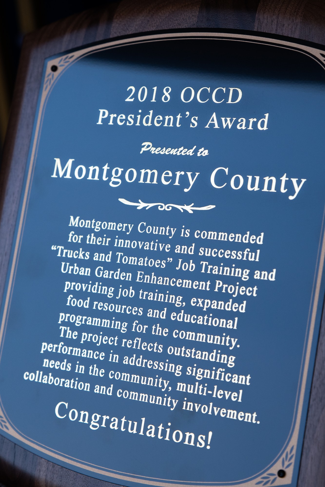 Occd 2018 President S Award Montgomery County Ohio Conference